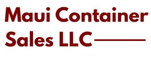 Maui Container Sales LLC in maroon text with a line below.